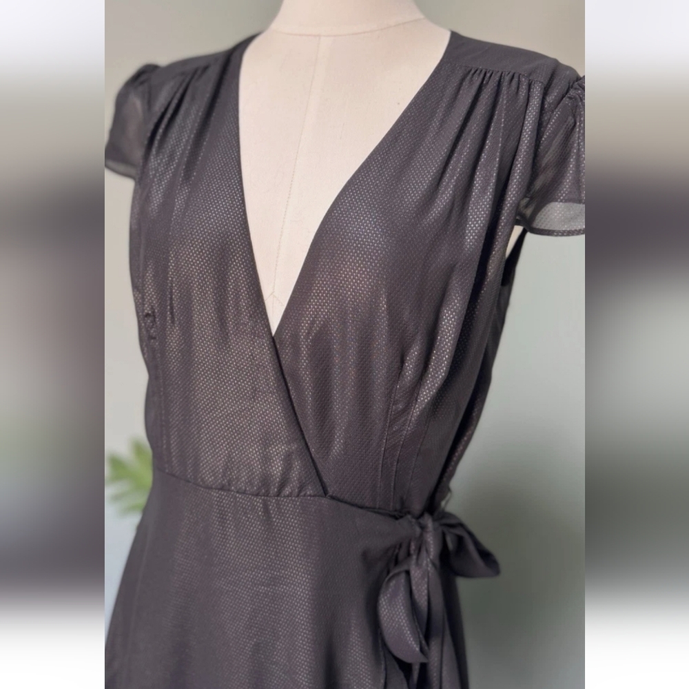 Vintage Betsey Johnson Black High Low Wrap Dress, Sz 6, NWT